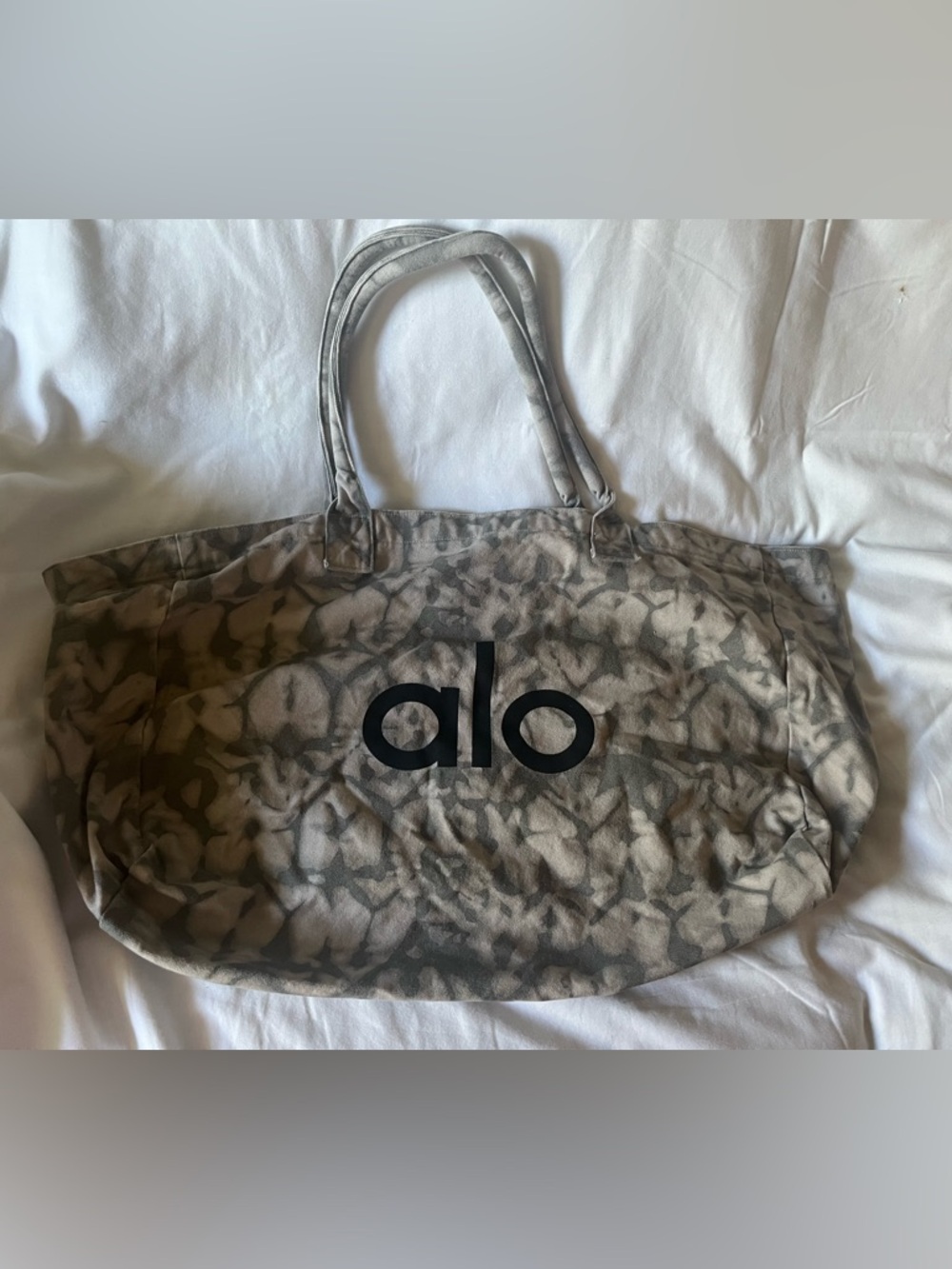 ALO Yoga Gray Camouflage Logo Tote